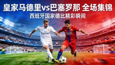 皇家马德里对阵巴塞罗那全场集锦封面，西班牙国家德比精彩画面